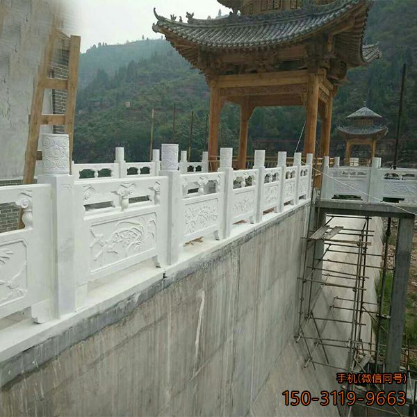 漢白玉石雕欄板_景區路橋雕花欄桿定制雕塑