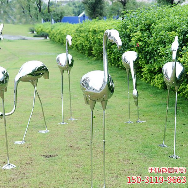 不銹鋼火烈鳥_景觀園林動物擺件廠家直銷雕塑