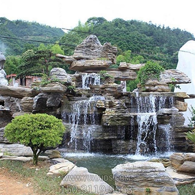 景區(qū)千層奇石假山水池景觀(guān)雕塑