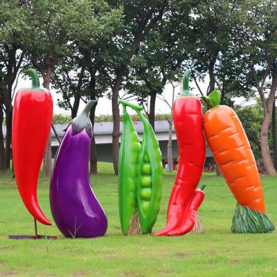 玻璃鋼仿真蔬菜，辣椒、茄子、豌豆和胡蘿卜