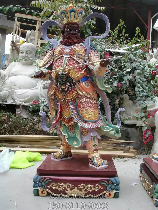 戶(hù)外景區(qū)大型玻璃鋼彩繪天王雕塑