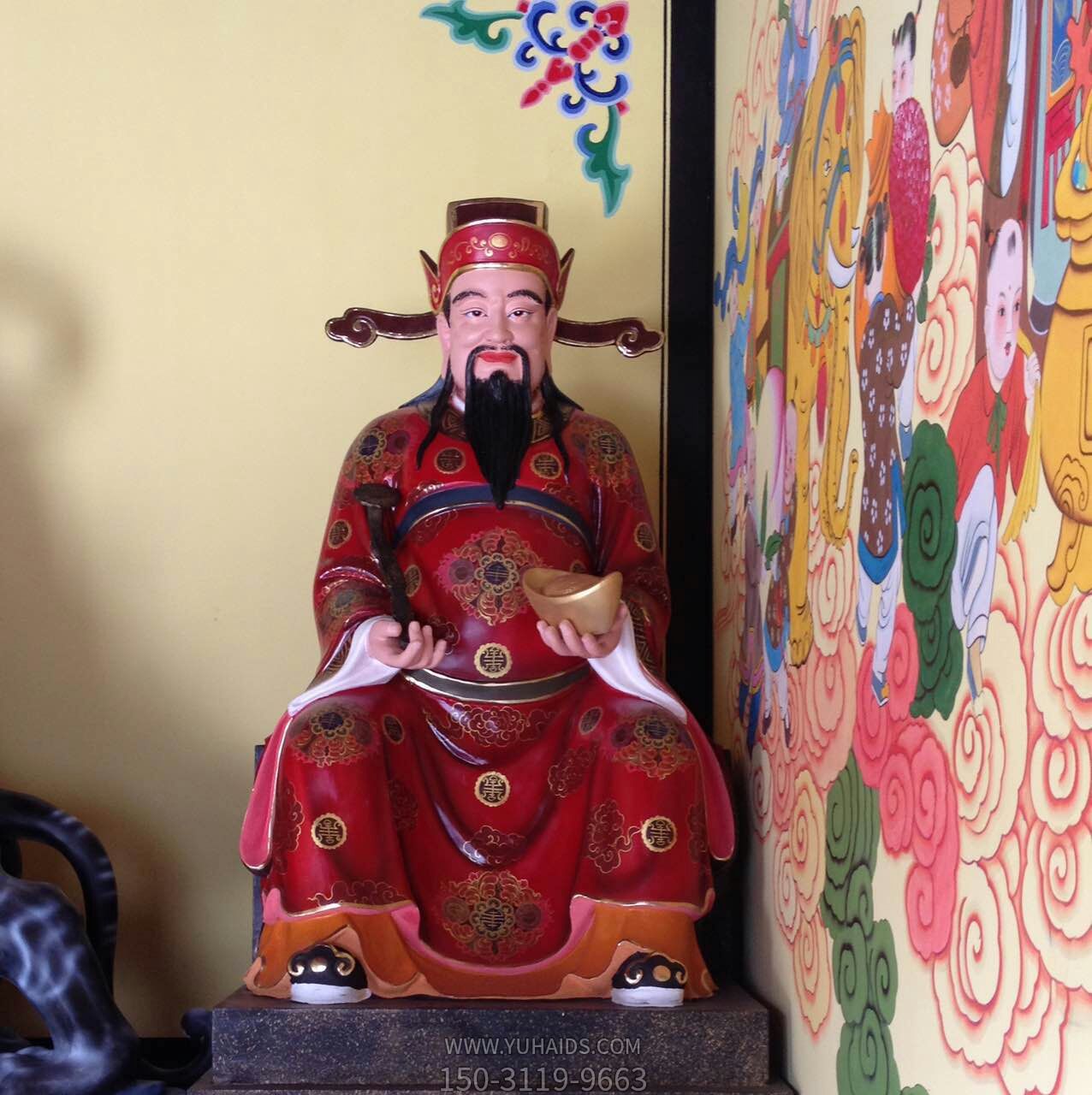玻璃鋼彩繪寺廟供奉菩薩招財財神爺?shù)袼?>
                                <h2>玻璃鋼彩繪寺廟供奉菩薩招財財神爺?shù)袼?參數(shù)說明</h2>
                                                                        <table>
                                      <tr>
                                        <th>產(chǎn)品標題</th>
                                        <td>玻璃鋼彩繪寺廟供奉菩薩招財財神爺?shù)袼?/td>
                                      </tr>
                                      <tr>
                                        <th>發(fā)布時間</th>
                                        <td>2023-06-07 15:32</td>
                                      </tr>
                                      <tr>
                                        <th>價格</th>
                                        <td><span>電話咨詢</td>
                                      </tr>
                                                                              <tr>
                                          <th>制作材質(zhì)</th>
                                          <td>玻璃鋼</td>
                                        </tr>
                                                                              <tr>
                                          <th>其他</th>
                                          <td>彩繪</td>
                                        </tr>
                                                                          </table>
                                <h2>玻璃鋼彩繪寺廟供奉菩薩招財財神爺?shù)袼?詳細說明</h2>
                                <p>玉海雕塑是一家綜合性的雕塑公司，擁有多款玻璃鋼彩繪寺廟供奉菩薩招財財神爺?shù)袼苣Ｐ?，可加工定制多種玻璃鋼彩繪寺廟供奉菩薩招財財神爺?shù)袼?，支持材質(zhì)、樣式、風格、尺寸大小等方面的調(diào)整修改定制。我們所加工制作的玻璃鋼彩繪寺廟供奉菩薩招財財神爺?shù)袼苜|(zhì)優(yōu)價廉，遍布全國多個省市地區(qū)，想要了解更多案例圖片，請電話或微信咨詢。材質(zhì)、大小、樣式等都可以按需定制，還可根據(jù)您提供給的玻璃鋼彩繪寺廟供奉菩薩招財財神爺?shù)袼軜訄D進行制作！如有相關(guān)需求，歡迎致電（微信同號）：<span>150-3119-9663</span></p>
                                                                <div   class=