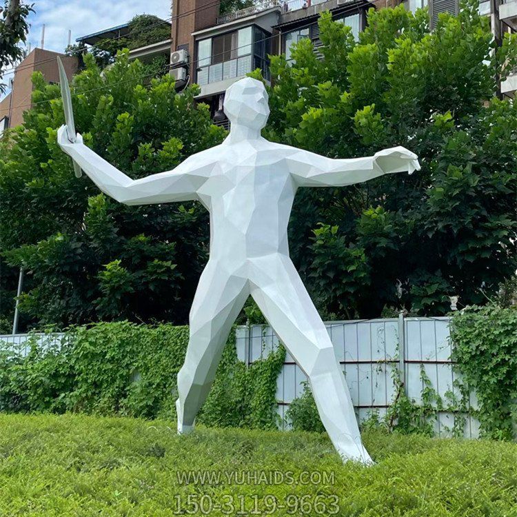 擲標槍，玻璃鋼抽象運動人物雕塑