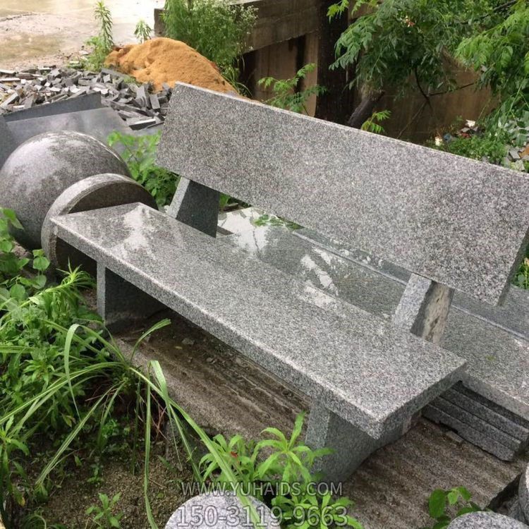 花崗巖石椅子，公園園林露天椅子雕塑