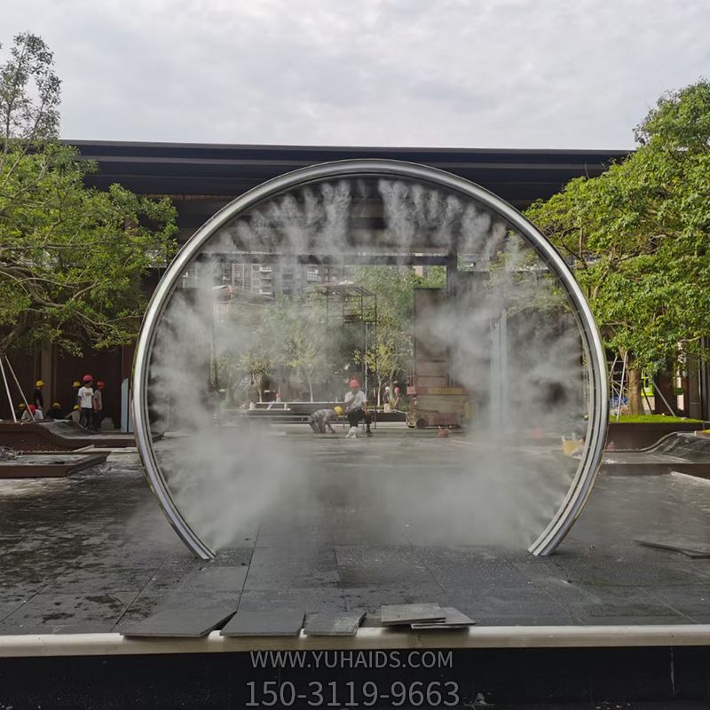不銹鋼噴霧圓環(huán),水景裝飾構件雕塑