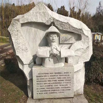 歷史名人于成龍，浮刻石雕景觀塑像