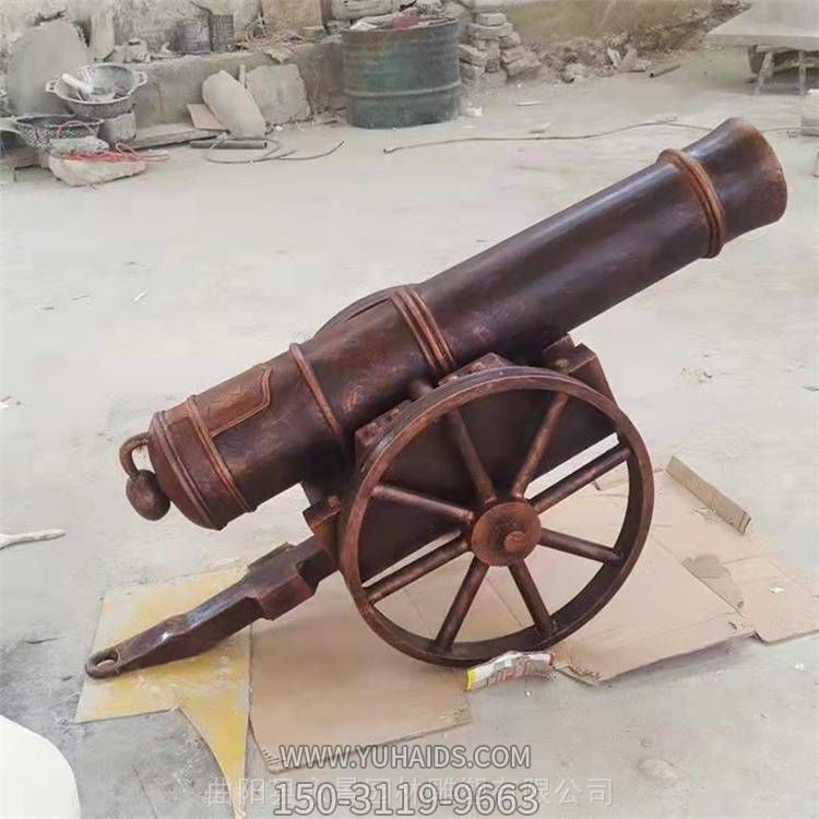 景區廣場玻璃鋼仿銅炮筒景觀擺件雕塑