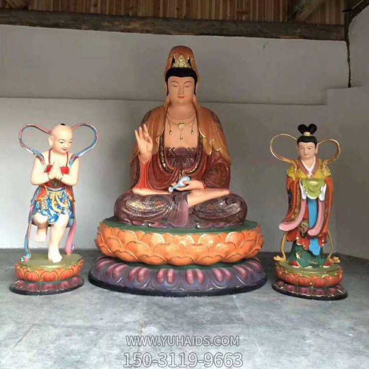 玻璃鋼彩繪戶(hù)外園林景觀觀音雕塑