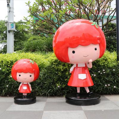 玻璃鋼卡通人偶，可愛的小女生形象