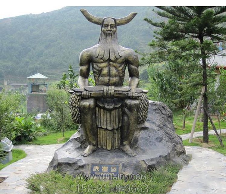 觀景區上古神話人物伏羲銅雕塑 觀景區上古神話人物伏羲銅雕塑