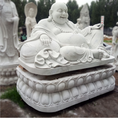 笑彌勒石雕像，漢白玉佛像石雕