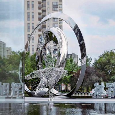 公園不銹鋼花球景觀雕塑
