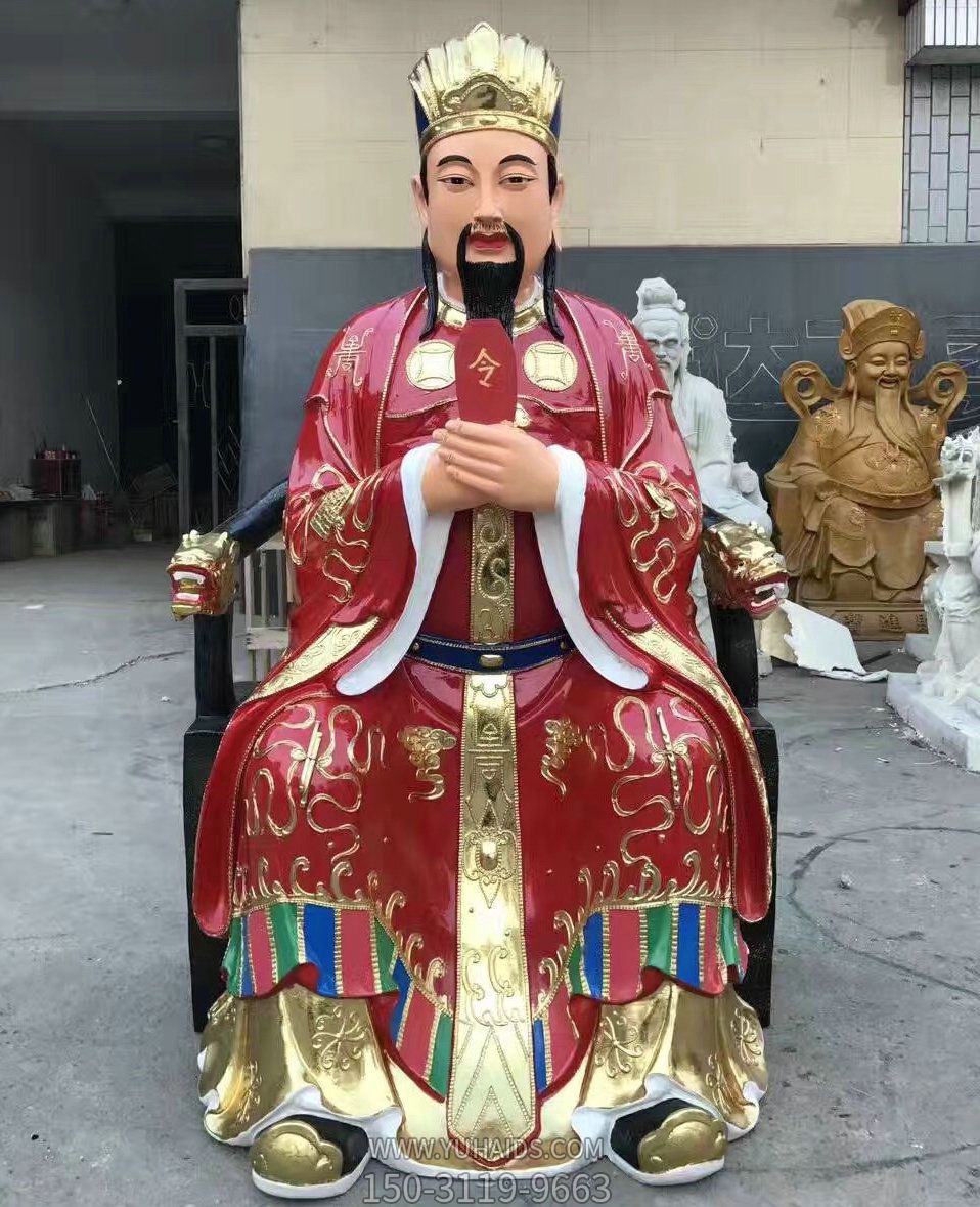 玻璃鋼彩繪大型仿真人物景觀三官雕塑 玻璃鋼彩繪大型仿真人物景觀三官雕塑