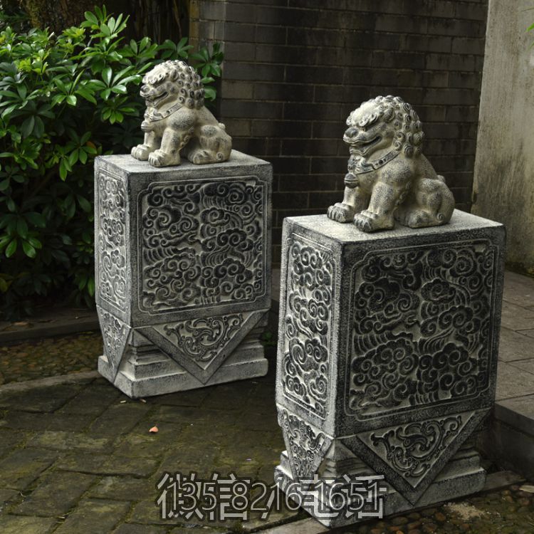 仿古石雕門墩抱鼓石