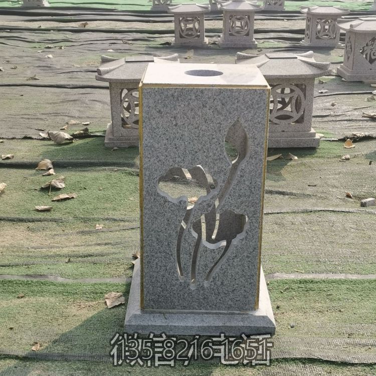 大理石仿古照明太陽能石燈酒店園林戶外草坪地燈擺件