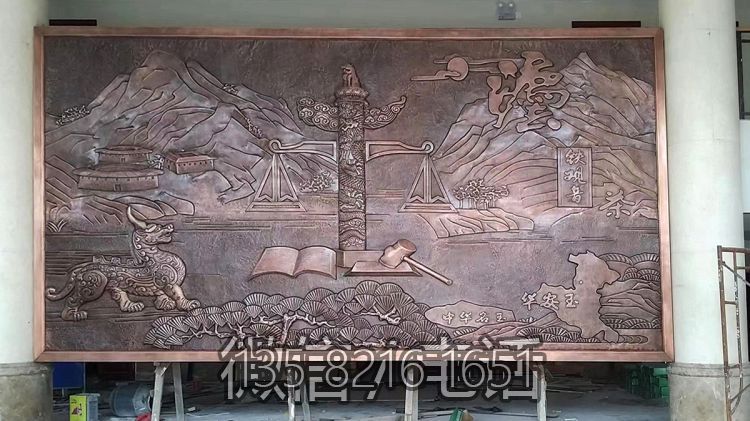 華安政務(wù)大廳地方主題浮雕，紫銅鍛造壁畫