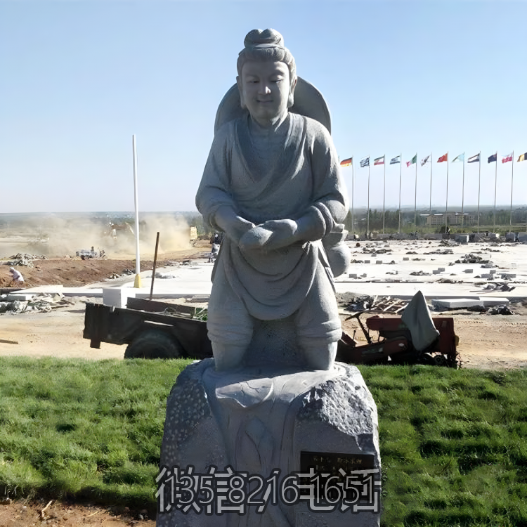 臥冰求鯉花崗巖二十四孝人物雕塑