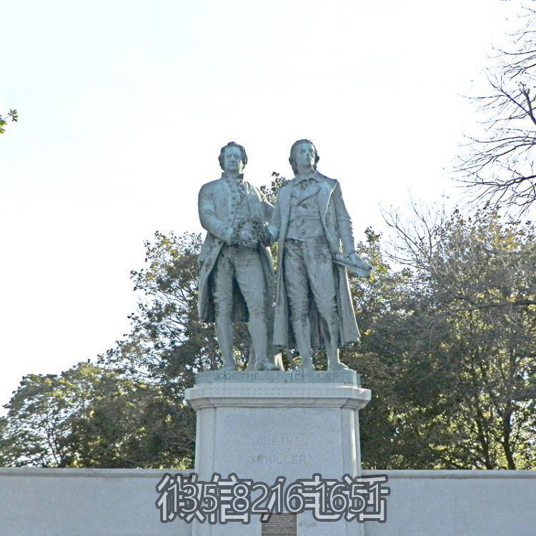 公園廣場銅雕名人景觀席勒和歌德雕塑