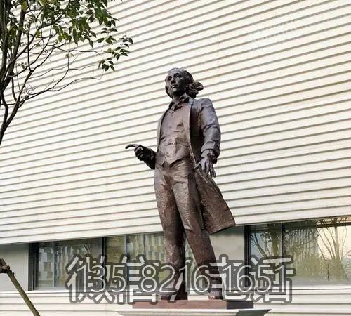 城市景觀玻璃鋼仿銅西方名人肖邦雕塑