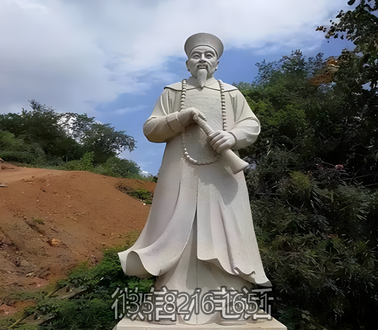 景區(qū)園林漢白玉大理石曾國(guó)藩石雕塑像