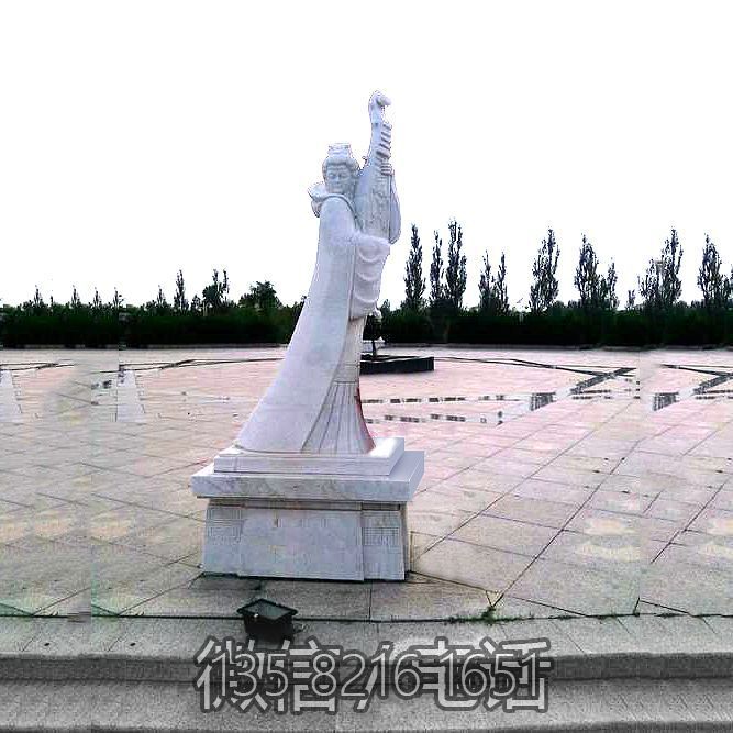 廣場人物凈擺件漢白玉石雕中國古代四大美女之王昭君雕塑