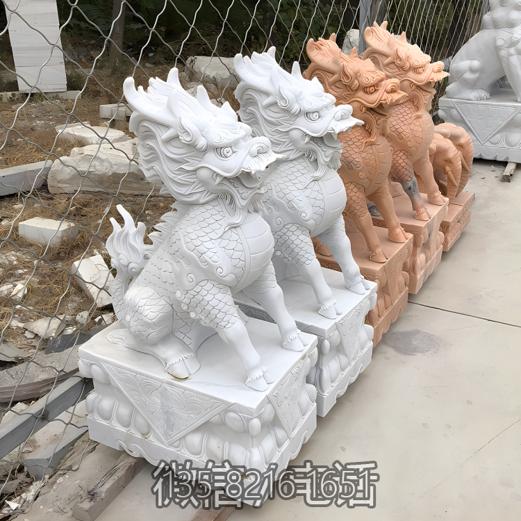 庭院小區(qū)大理石石雕神獸麒麟雕塑