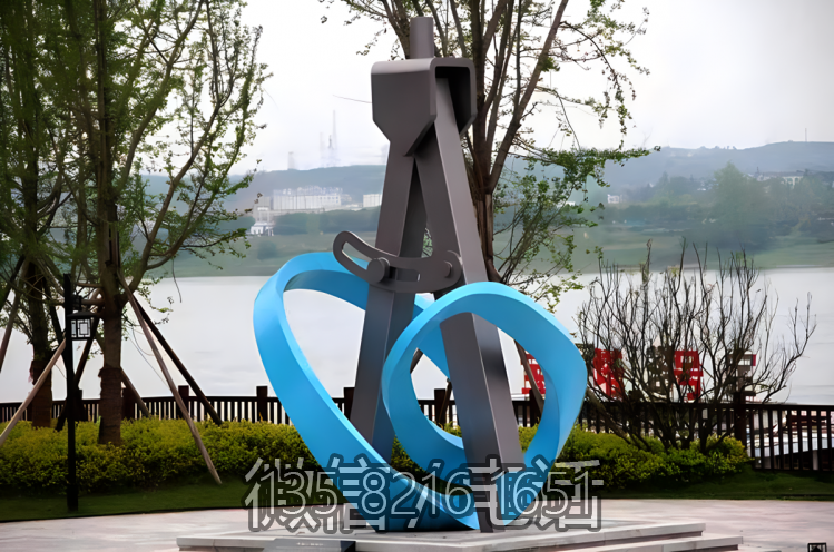 不銹鋼圓規雕塑