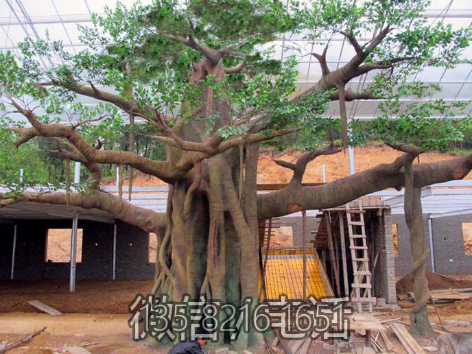 玻璃鋼、泡沫、水泥，仿真大樹雕塑