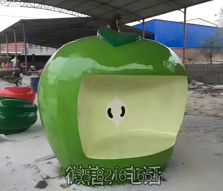 玻璃鋼蘋(píng)果雕塑造型
