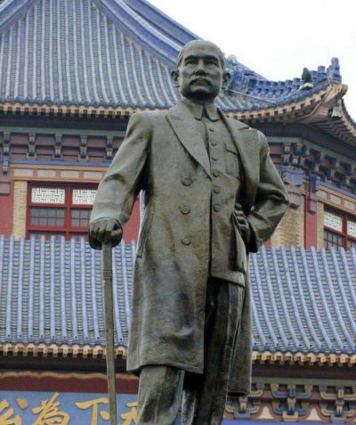 景點玻璃鋼仿銅近現代偉人孫中山雕塑