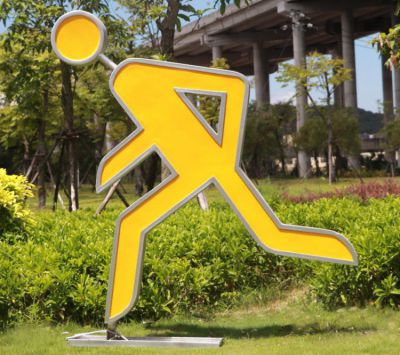 公園玻璃鋼園林景觀跑步雕塑運動戶外小品體育