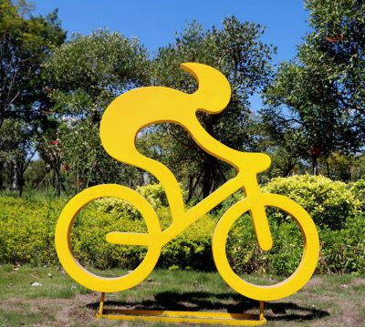 公園體育館大型剪影自行車運(yùn)動人物玻璃鋼雕塑