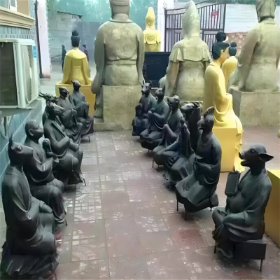 創(chuàng)意景觀銅雕人身獸面十二生肖動(dòng)物雕塑