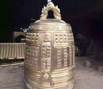 寺廟銅鐘雕塑